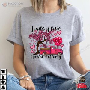 loads of love special delivery valentines red truck t shirt 2