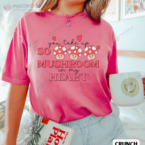 Mushroom Heart Valentines T-Shirt, Valentines Gifts For Her