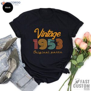 Best 70th Birthday Gifts For Mom Vintage 1953 Shirt