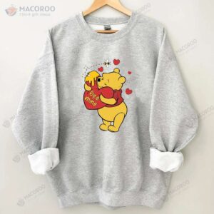 cute pooh bee mine love heart sweatshirt sentimental birthday gifts for mom 2