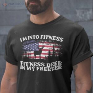 I’m Into Fitness American Flag Hunting T-Shirt, Retired Dad Fathers Day Gift