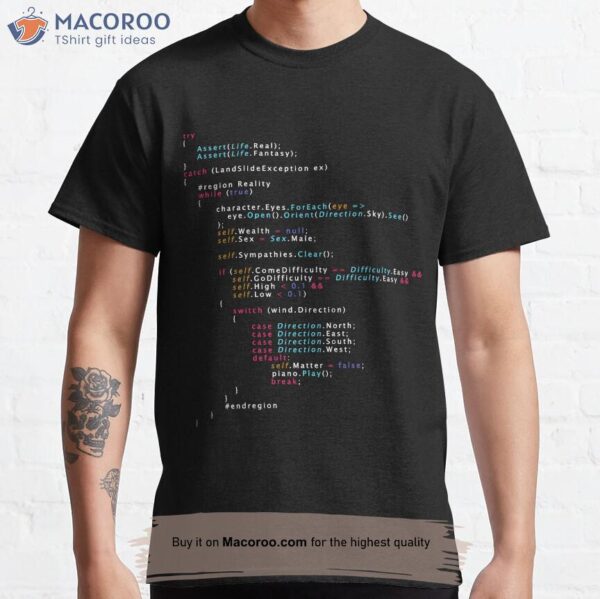 Is This The Real Life Coding Programming Color Classic T-Shirt