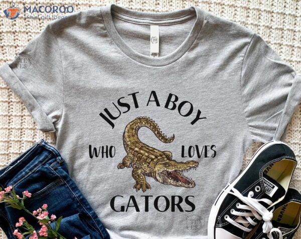 Just A Boy Who Loves Gators T-Shirt, First Fathersday Gift Ideas