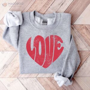 retro love heart valentine day gift for wife shirt 2