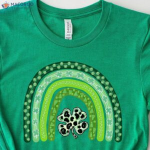 shamrock leopard rainbow st patrick s day t shirt