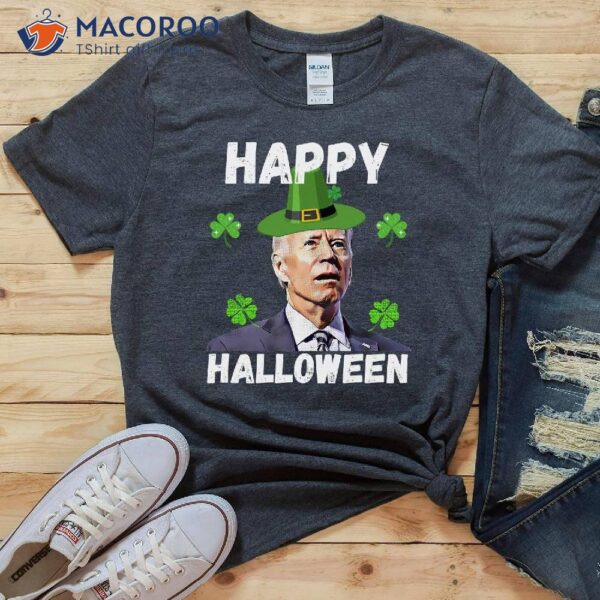 Biden St Patricks Day Happy Halloween T-Shirt, Funny St Patrick’s Day Gifts