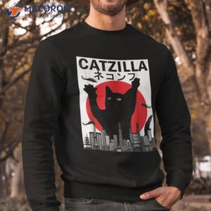 catzilla japanese sunset style cat shirt sweatshirt