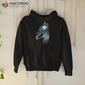 cliff of silhouette howling wolf shirt hoodie