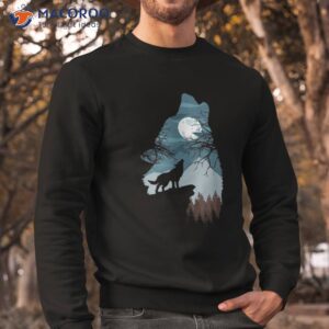 cliff of silhouette howling wolf shirt sweatshirt