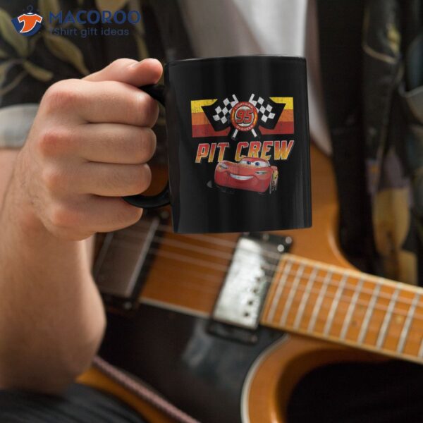 Disney Pixar Cars Mcqueen Pit Crew Red Distressed Mug