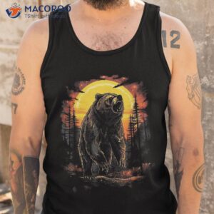 grizzly bear animal retro style graphic shirt tank top