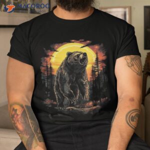 Grizzly Bear Animal Retro Style Graphic Shirt