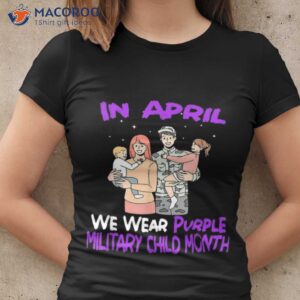 In April We Wear Purple Military Child Month T-Shirt, Best Retired Dad Gifts