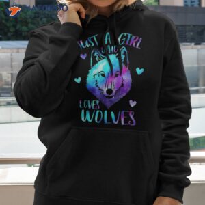 just a girl who loves wolves galaxy shirt hoodie