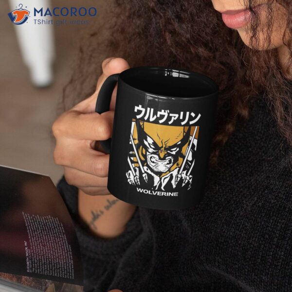 Marvel X-men Wolverine Kanji Blades Pose Coffee Mug