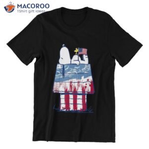 Peanuts Snoopy Usa Wood House T-Shirt 2 peanuts snoopy usa wood house t shirt t shirt