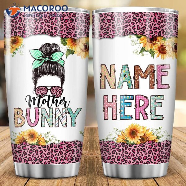 Personalized Custom Name Mother Bunny Stainless Steel Tumbler