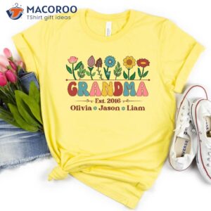 personalized grandma shirt with grandkids name 0