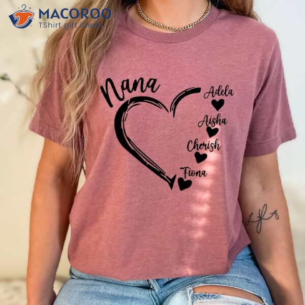 Personalized Name Heart Nana T-Shirt