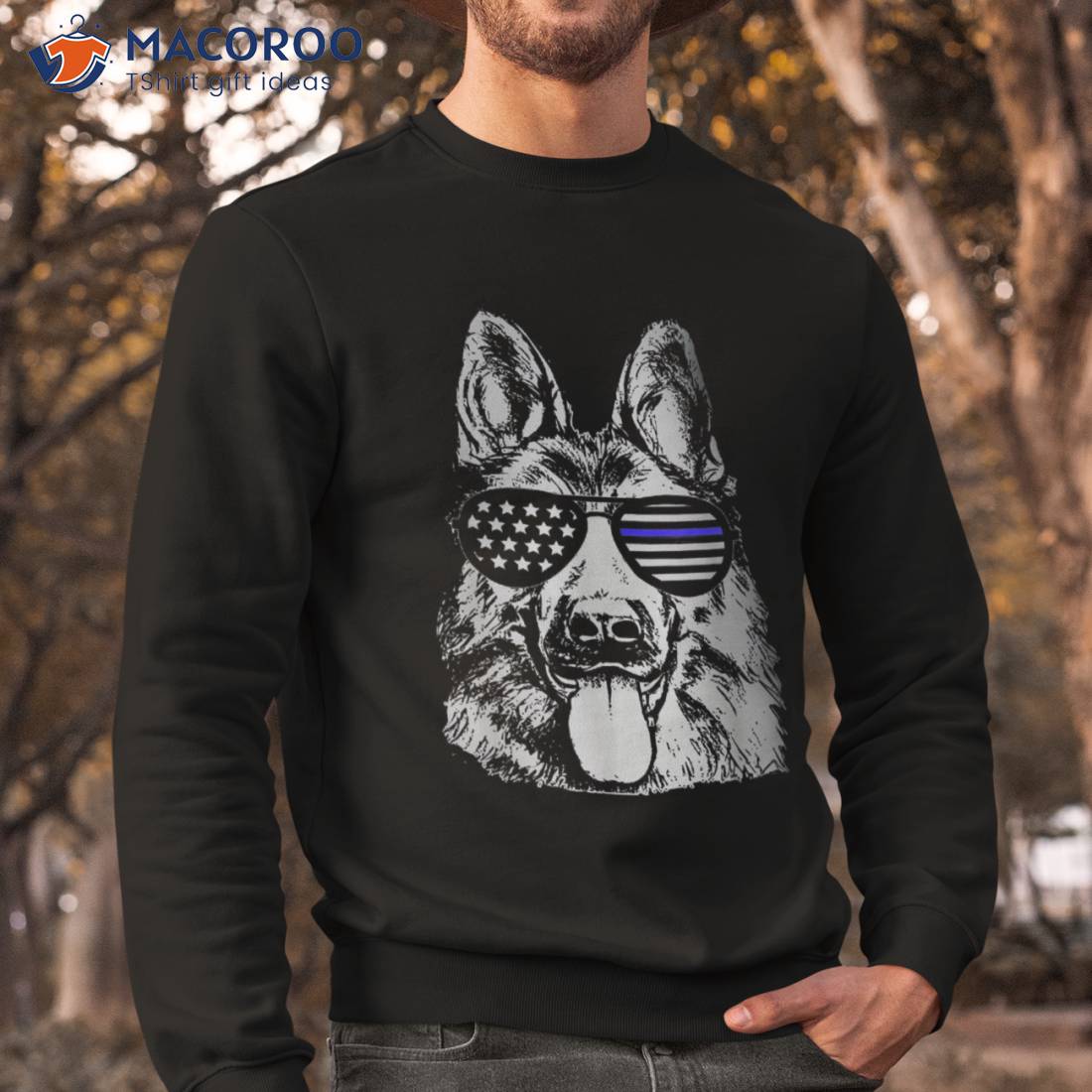 Thin blue outlet line dog shirt