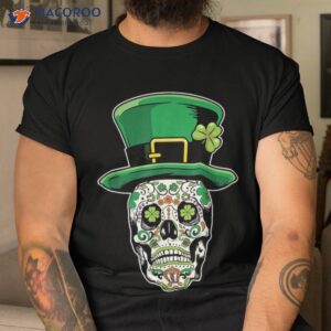 sugar skull happy saint patrick s day gifts of dead t shirt men cool