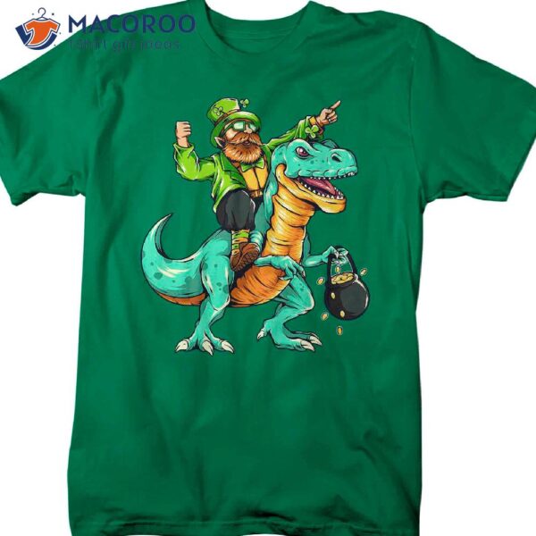 Tyrannosaurus Dinosaur Gift Saint Patricks Irish T-Shirt, St Patrick’s Day Gift Ideas