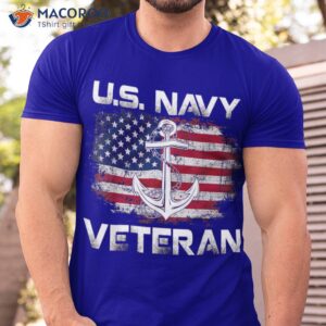 Vintage Us Navy American Flag Best Retired Dad Gifts T-Shirt