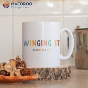 winging it through life coffee mug 2