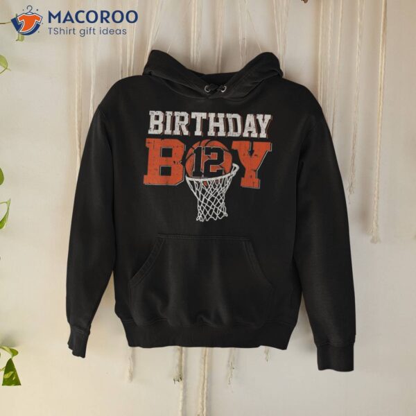 12th Birthday Boy Basketball Lover 12 Years Old Bday Shirt