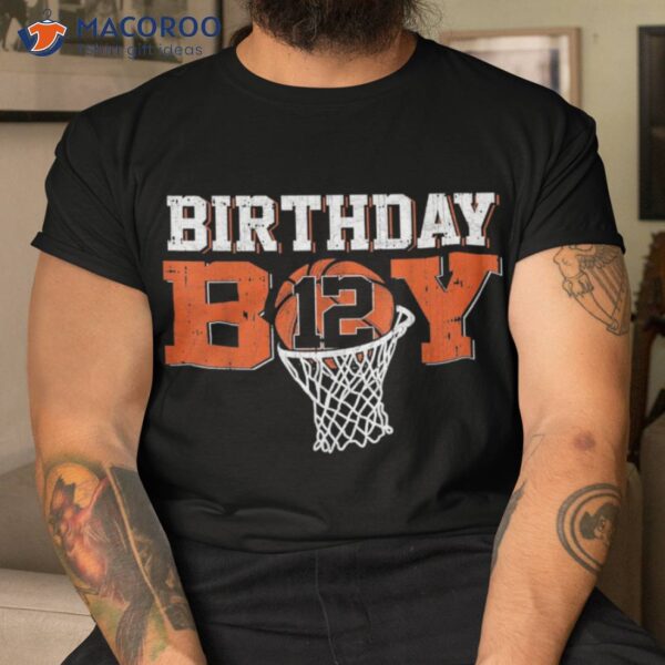 12th Birthday Boy Basketball Lover 12 Years Old Bday Shirt