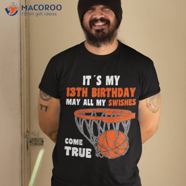 13 Year Old Happy 13th Birthday Basketball Shirt