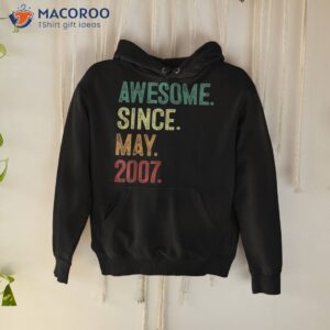 16 Years Old Awesome Since May 2007 16th Birthday Shirt