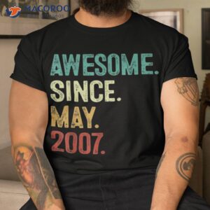 16 Years Old Awesome Since May 2007 16th Birthday Shirt