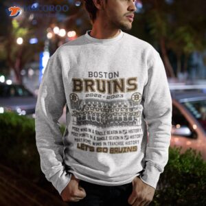 2023 boston bruins lets go bruins most home wins in franchise history shirt sweatshirt