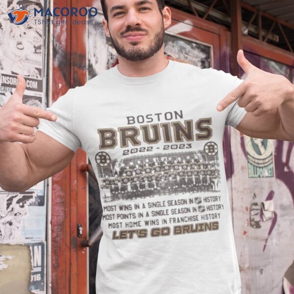 2023 Boston Bruins let’s go Bruins most home wins in franchise history shirt