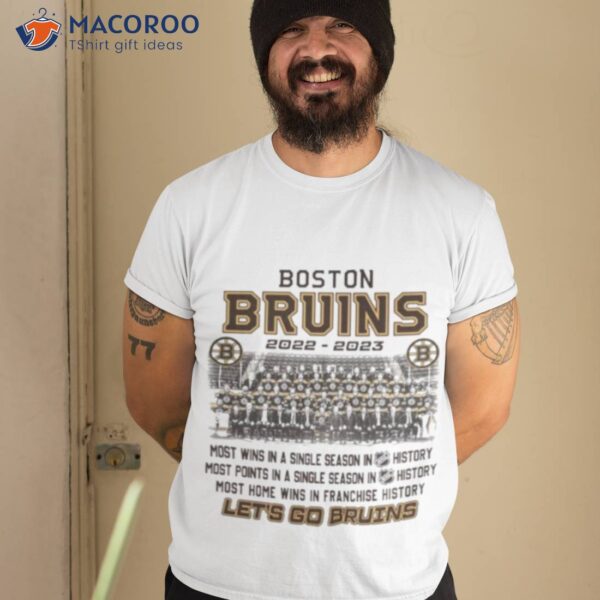 2023 Boston Bruins Let’s Go Bruins Most Home Wins In Franchise History Shirt