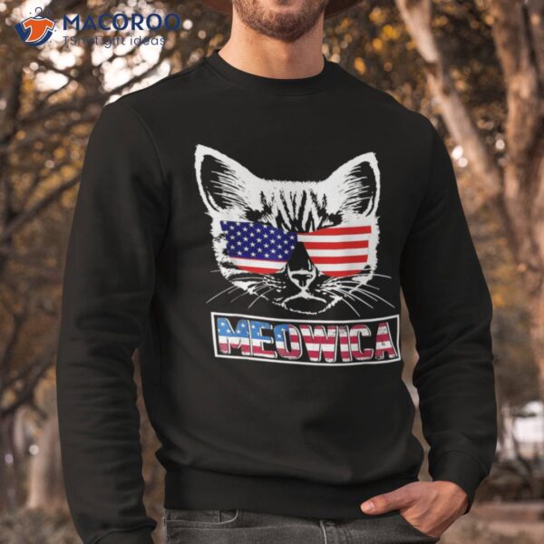4th Of July American Flag Cat Lovers Meowica Shirt