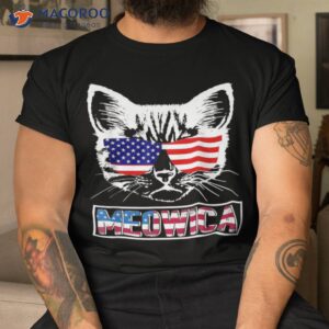 4th of july american flag cat lovers meowica shirt tshirt