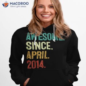 9 years old awesome since april 2014 9th birthday shirt best gift for daughter hoodie 1