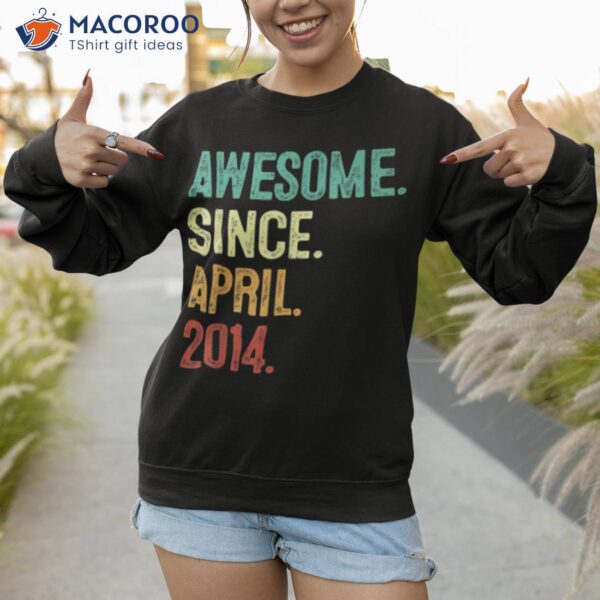 9 Years Old Awesome Since April 2014 9th Birthday Shirt, Best Gift For Daughter