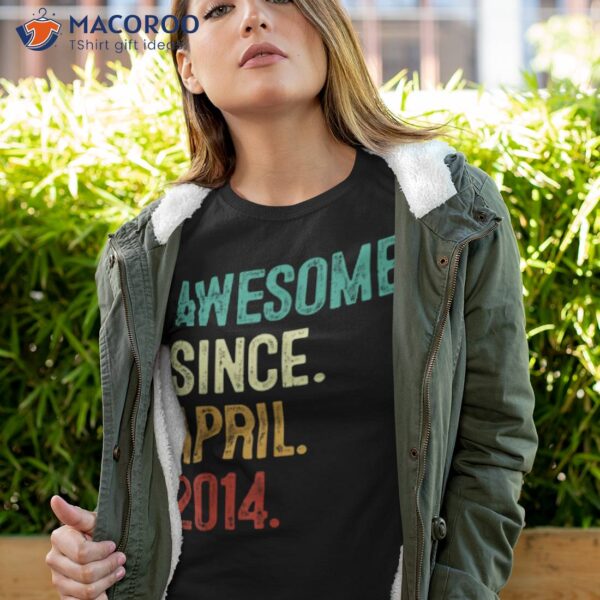 9 Years Old Awesome Since April 2014 9th Birthday Shirt, Best Gift For Daughter