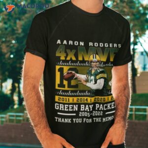 aaron rodgers 4xmvp green bay packers 2005 2022 thank you for the memories signature shirt tshirt