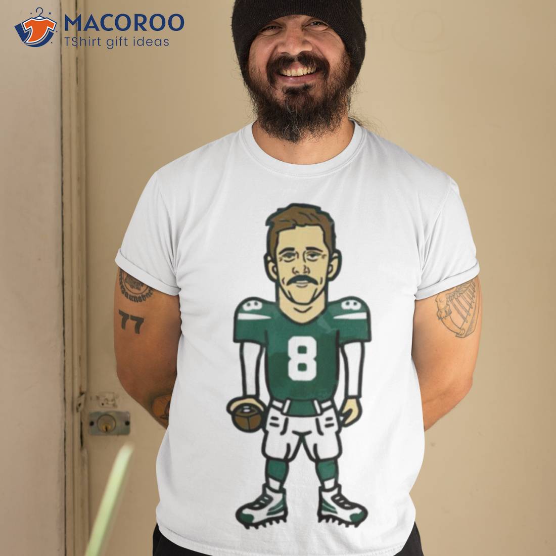 Aaron Rodgers 8 New York Jets football cartoon 2023 T-shirt