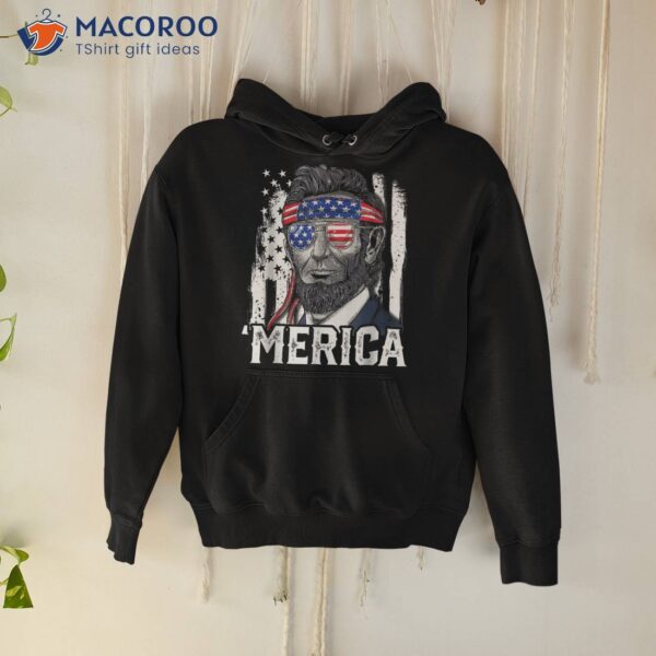 Abraham Lincoln Merica 4th Of July American Flag Shirt