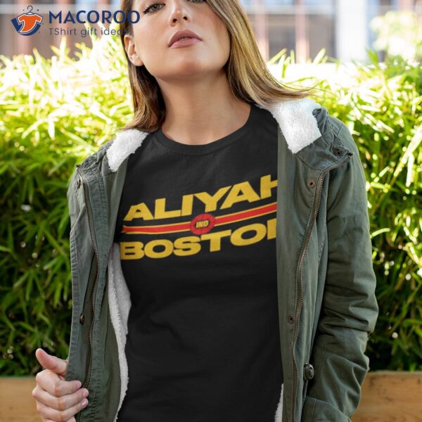 Aliyah Boston text stack shirt