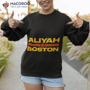 Aliyah Boston Text Stack Shirt 2 aliyah boston text stack shirt sweatshirt