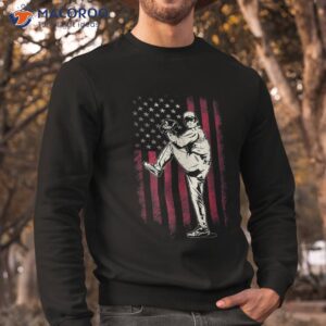 american flag pitcher baseball apparel shirt sweatshirt