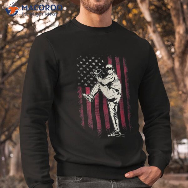 American Flag Pitcher Baseball Apparel – Shirt