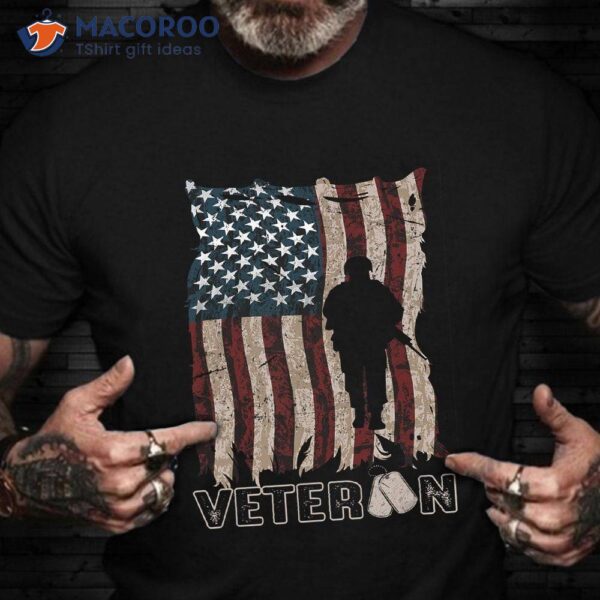 American Flag Soldier Military Veteran T-Shirt