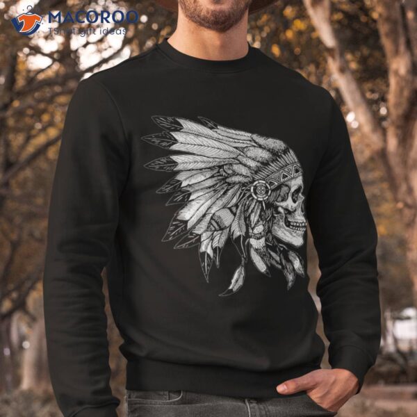 American Motorcycle Skull Native Indian Eagle Chief Vintage Shirt